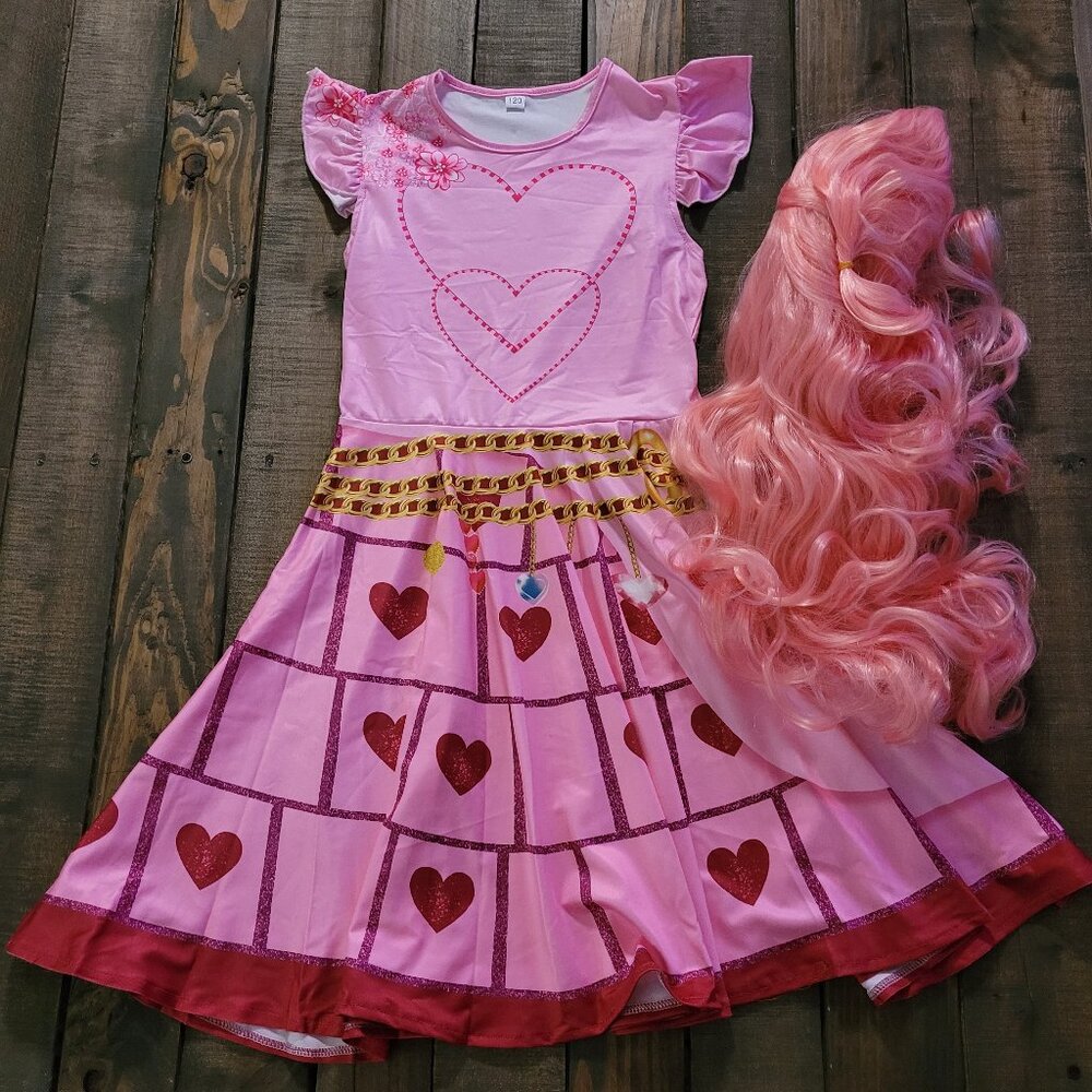 Girls Dress-Up Bridget Dress w/ Pink Wig.